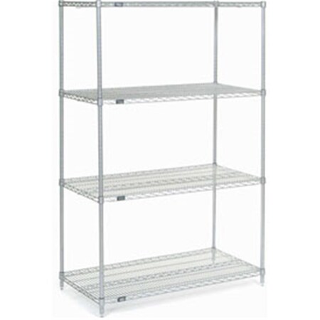 Nexel Stainless Steel Wire Shelving, Gray - 48 X 24 X 74 In. 24487SS